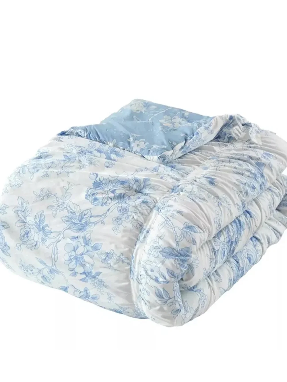 Blue Floral Comforter - Light Blue